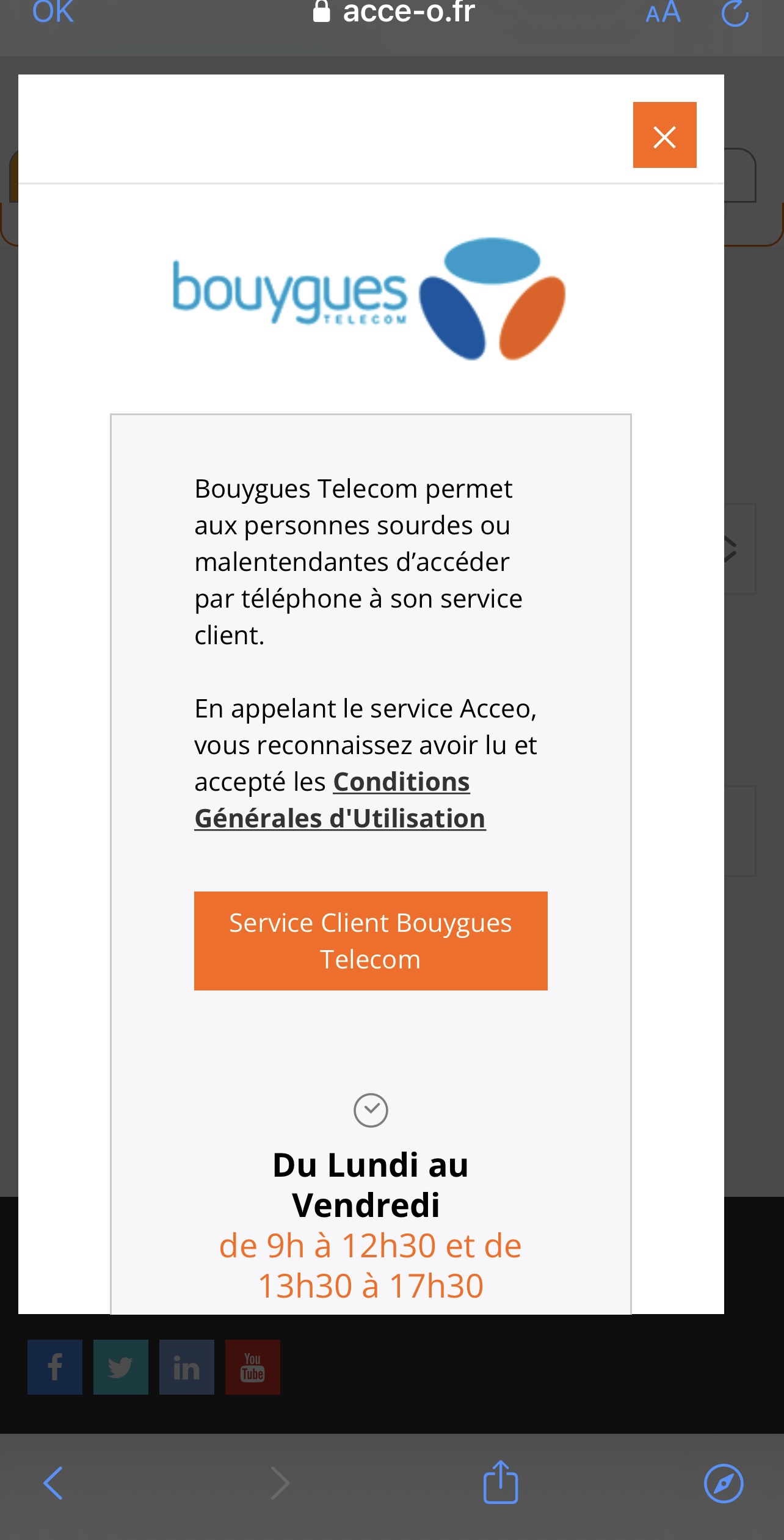 Accessibilité au public sourd ou malentendant Assistance Bouygues
