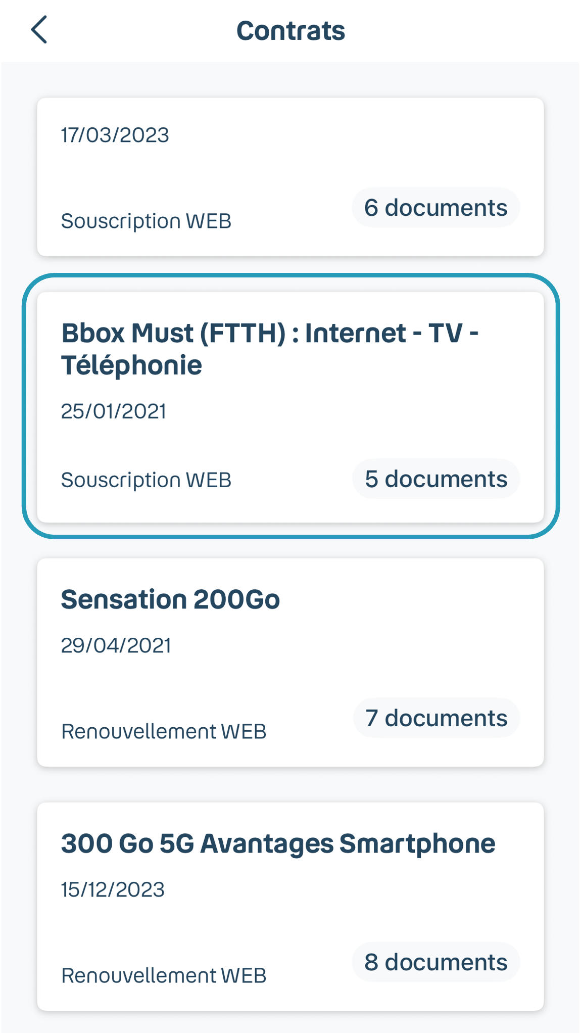 Retrouver contrat de service - Assistance Bouygues Telecom